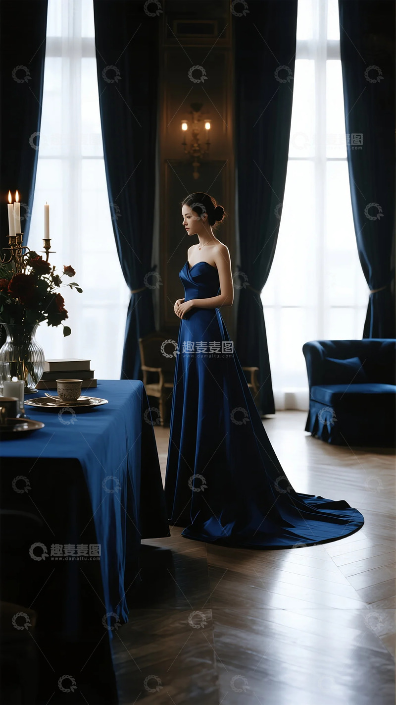 高清大图下载【趣麦麦图】优雅女士室内肖像摄影