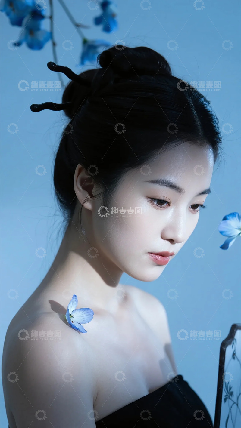 高清大图下载【趣麦麦图】古典美人花韵写真