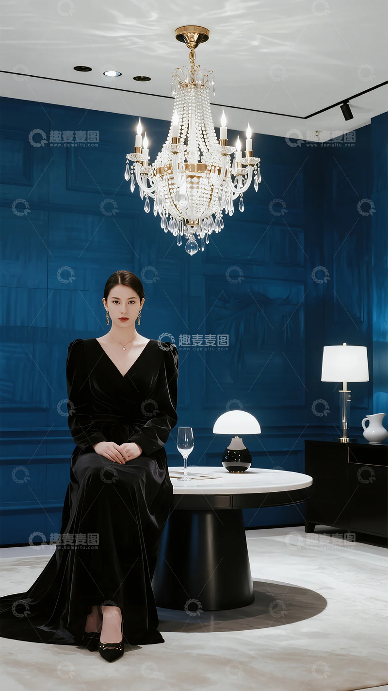 高清大图下载【趣麦麦图】优雅女士室内写真