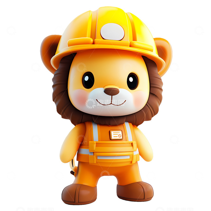 高清大图下载【趣麦麦图】卡通狮子工人形象设计