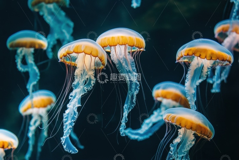 高清大图下载【趣麦麦图】大海里一群水母
