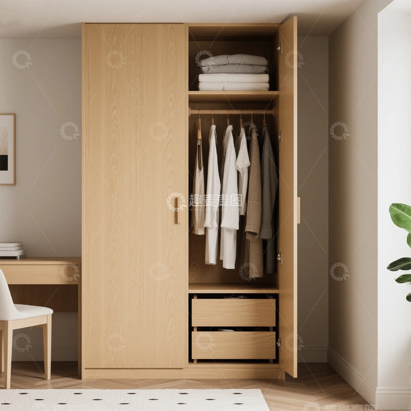 高清大图下载【趣麦麦图】现代简约木质衣柜卧室家具