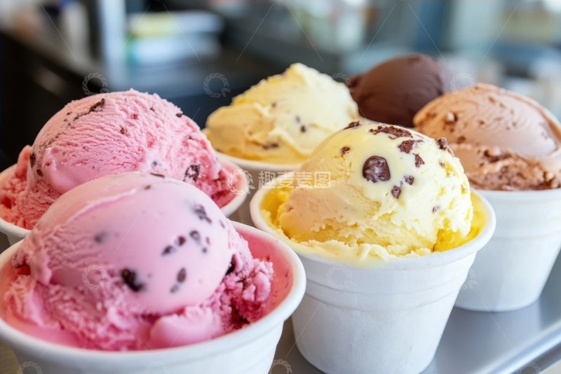 高清大图下载【趣麦麦图】彩色的冰激凌球摄影