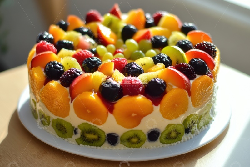 高清大图下载【趣麦麦图】黄桃水果蛋糕美食