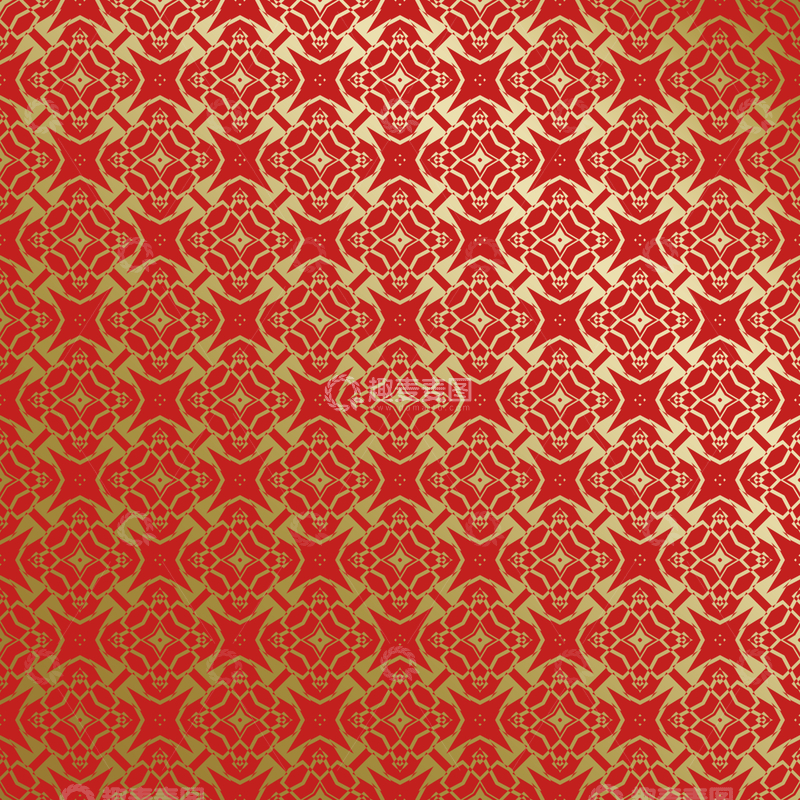 源文件下载【趣麦麦图】-红金中式喜庆花纹背景624
