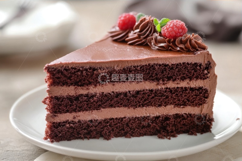 高清大图下载【趣麦麦图】巧克力慕斯奶油蛋糕