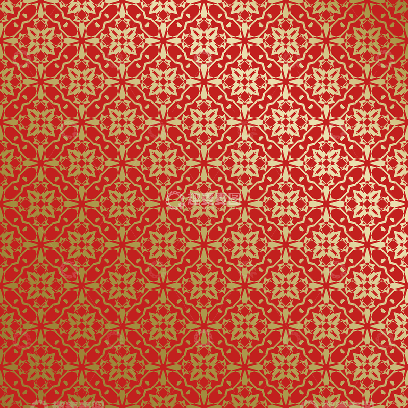 源文件下载【趣麦麦图】-红金中式喜庆花纹背景618