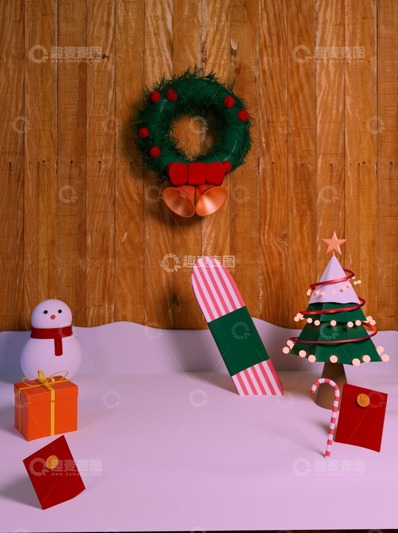 源文件下载【趣麦麦图】圣诞装饰场景设计