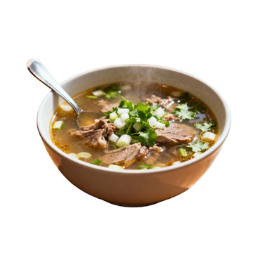 热气腾腾牛肉汤美食摄影