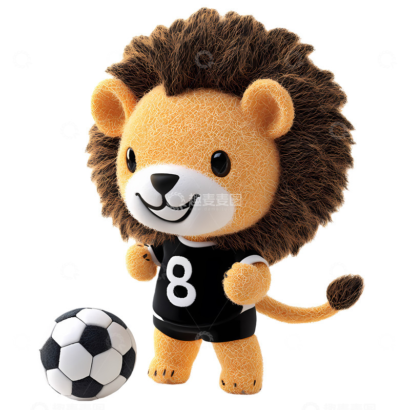 高清大图下载【趣麦麦图】卡通狮子足球玩具