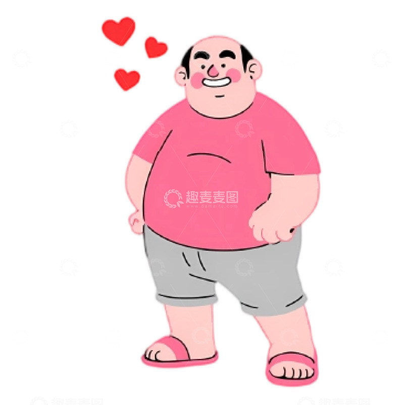 高清大图下载【趣麦麦图】红色插画人物2