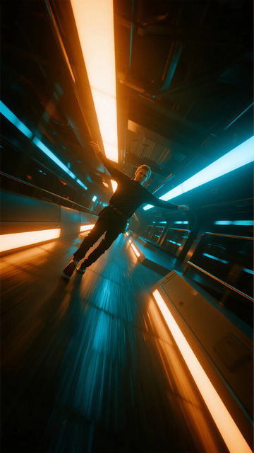 科幻未来感隧道人物摄影