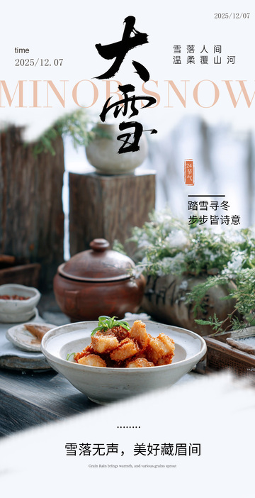 大雪节气美食摄影海报