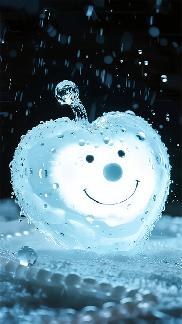 水珠苹果笑脸创意摄影