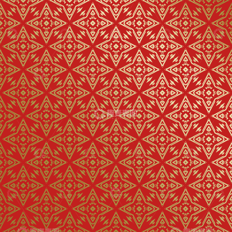 源文件下载【趣麦麦图】-红金中式喜庆花纹背景656
