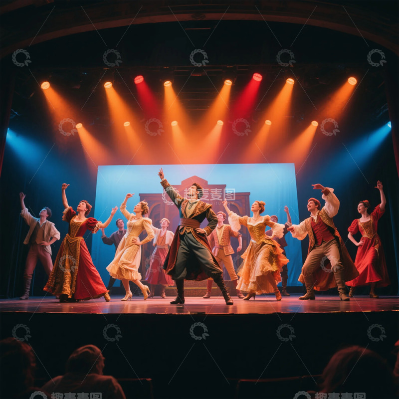 高清大图下载【趣麦麦图】舞台剧热闹演出场景