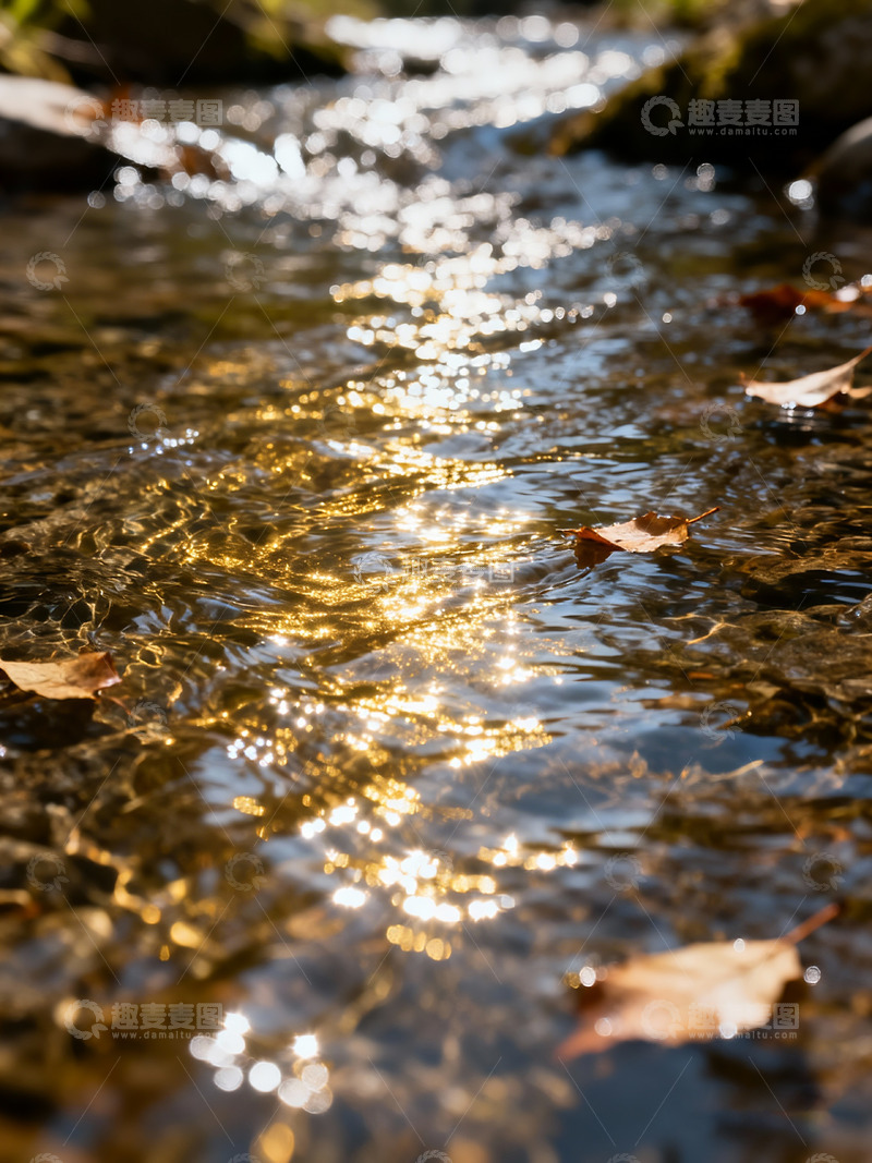 高清大图下载【趣麦麦图】近景俯拍溪流表面2
