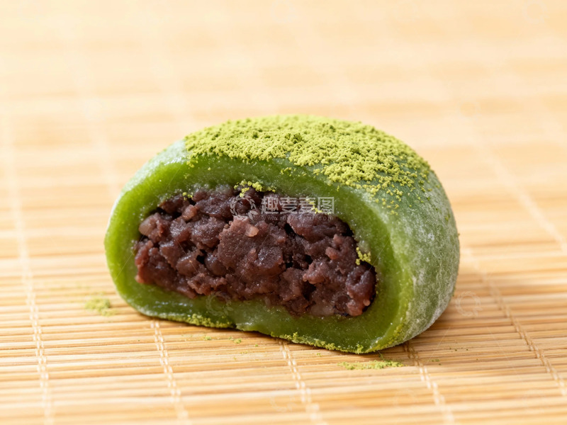 高清大图下载【趣麦麦图】抹茶红豆糕点美食摄影图