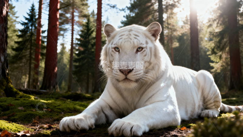 高清大图下载【趣麦麦图】白色老虎009