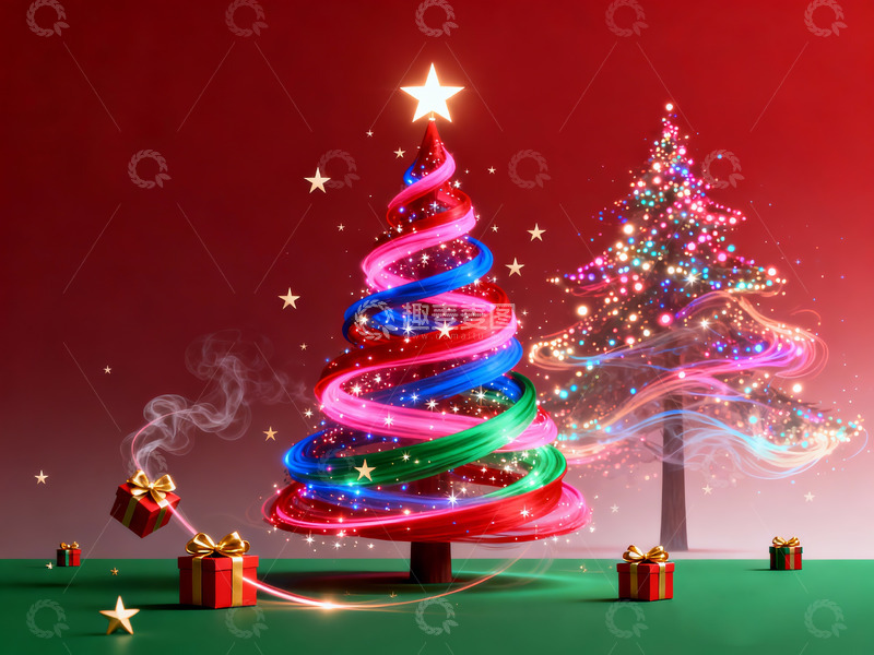 高清大图下载【趣麦麦图】螺旋状的圣诞树