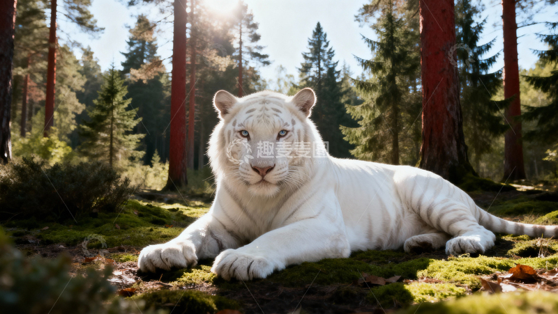 高清大图下载【趣麦麦图】白色老虎011