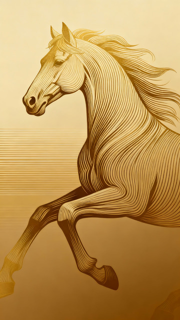 线条马艺术插画