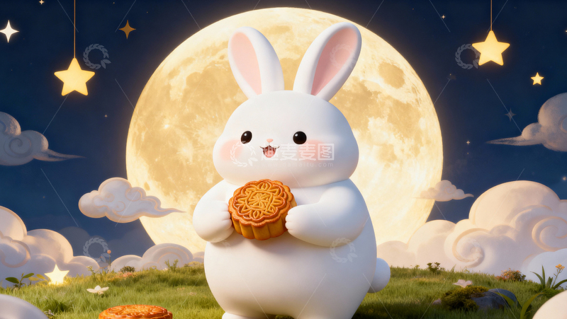 高清大图下载【趣麦麦图】中秋节玉兔月亮005