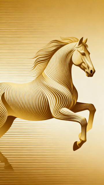 金线马艺术插画