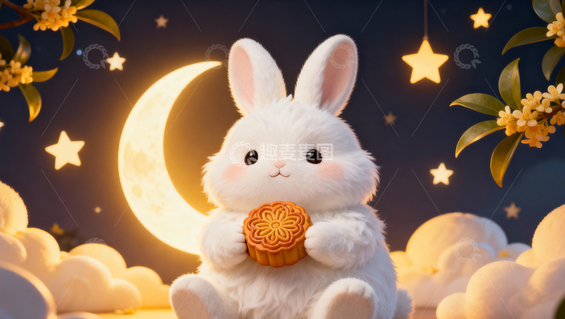 高清大图下载【趣麦麦图】中秋节玉兔月亮007