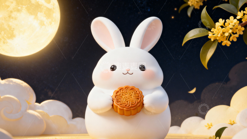 高清大图下载【趣麦麦图】中秋节玉兔月亮009