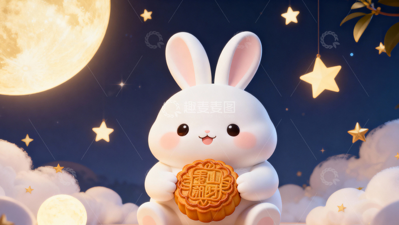 高清大图下载【趣麦麦图】中秋节玉兔月亮008