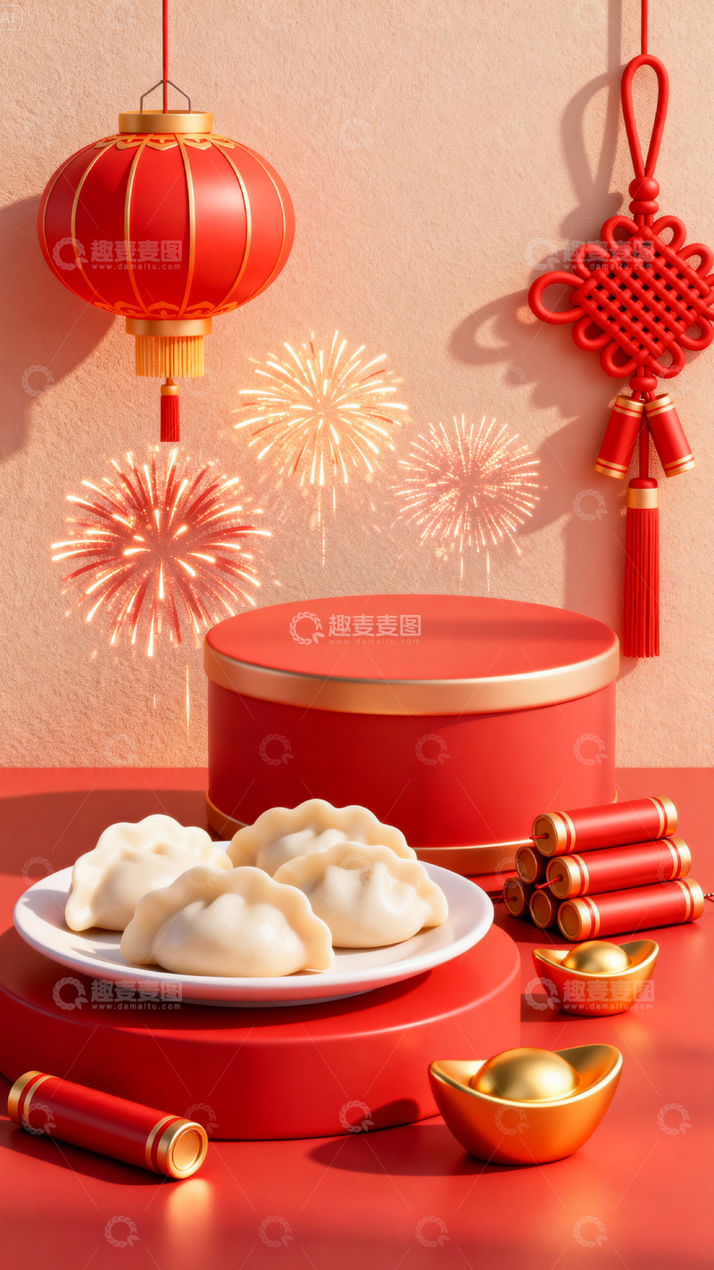 高清大图下载【趣麦麦图】新年元旦春节背景_竖屏020