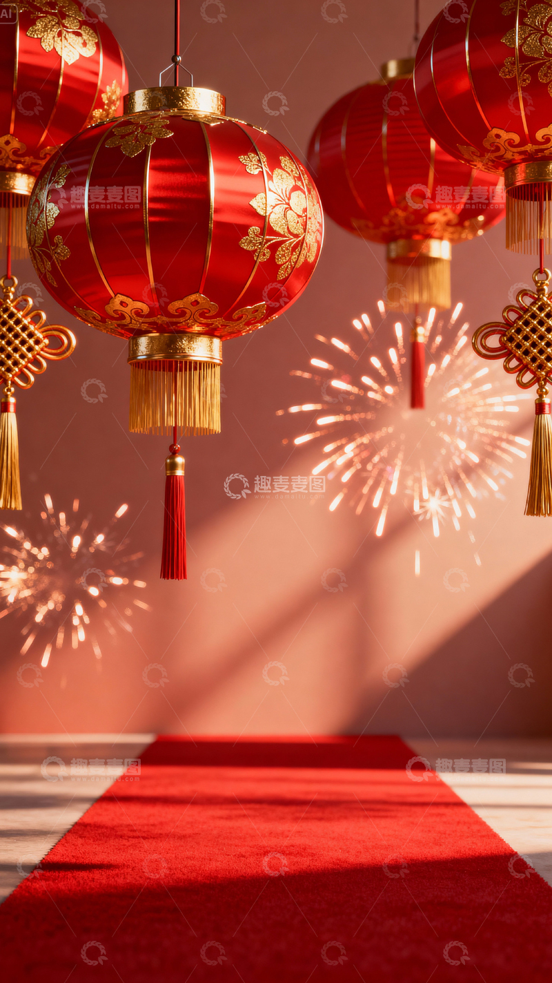 高清大图下载【趣麦麦图】新年元旦春节背景_竖屏007