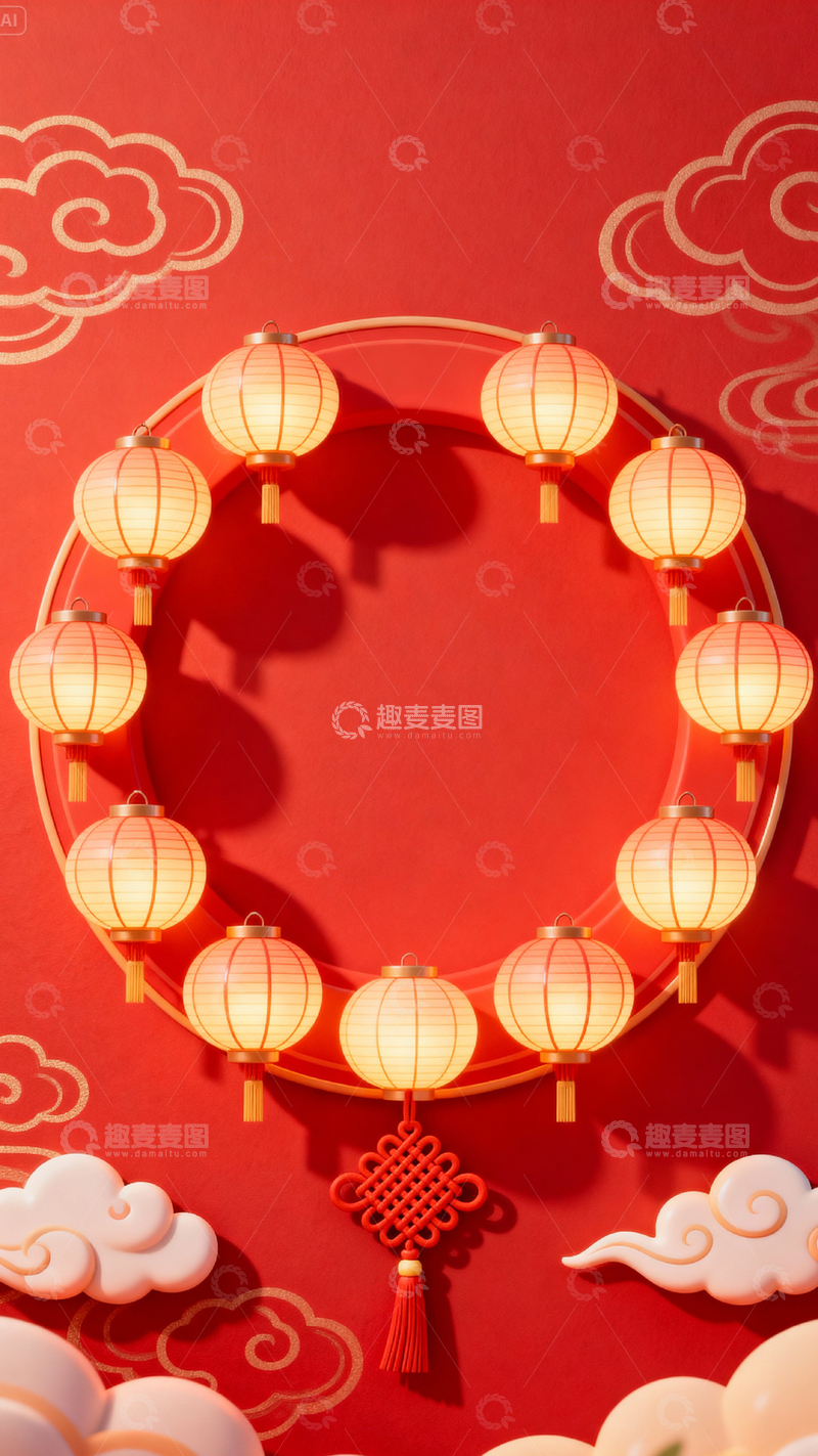 高清大图下载【趣麦麦图】新年元旦春节背景_竖屏009