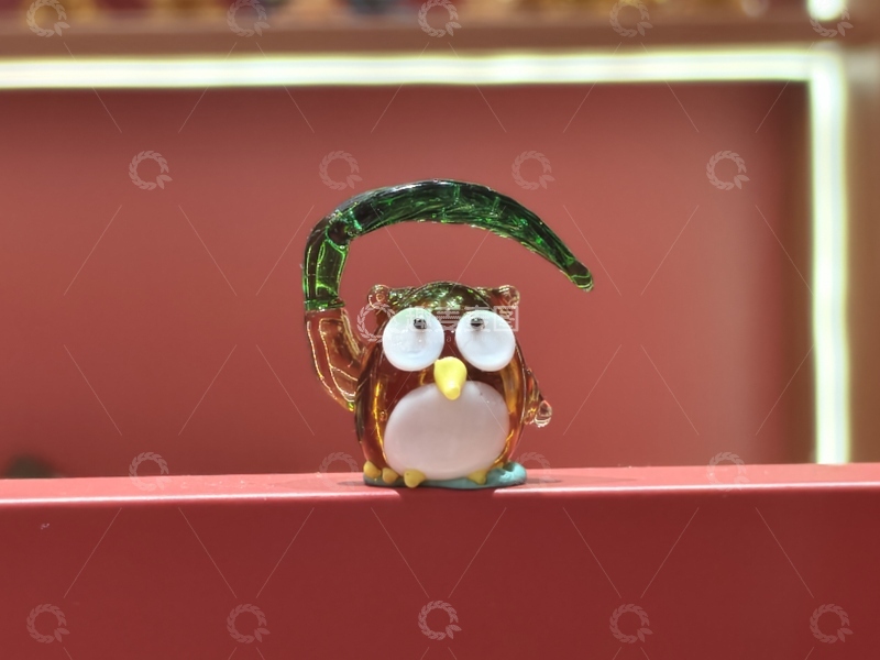 高清大图下载【趣麦麦图】可爱玻璃猫头鹰摆件