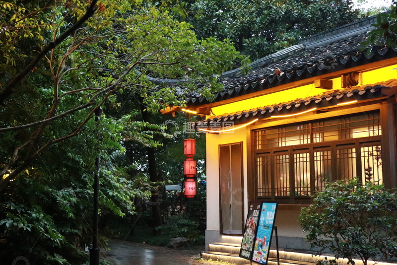 高清大图下载【趣麦麦图】-东方庭院夜景风光摄影