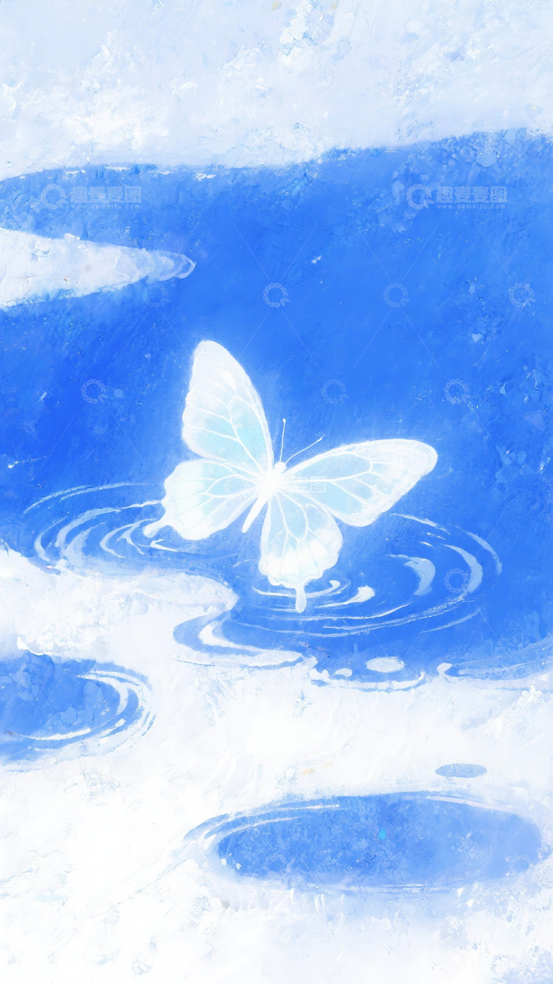 高清大图下载【趣麦麦图】蝴蝶迷幻治愈插画19