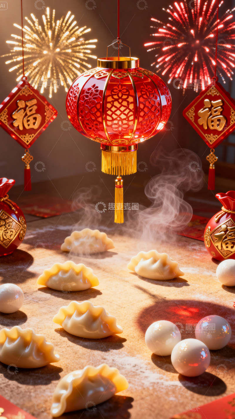 高清大图下载【趣麦麦图】新年元旦春节背景_竖屏048