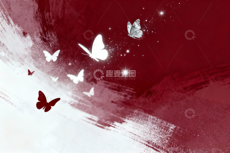 高清大图下载【趣麦麦图】蝴蝶迷幻治愈插画2