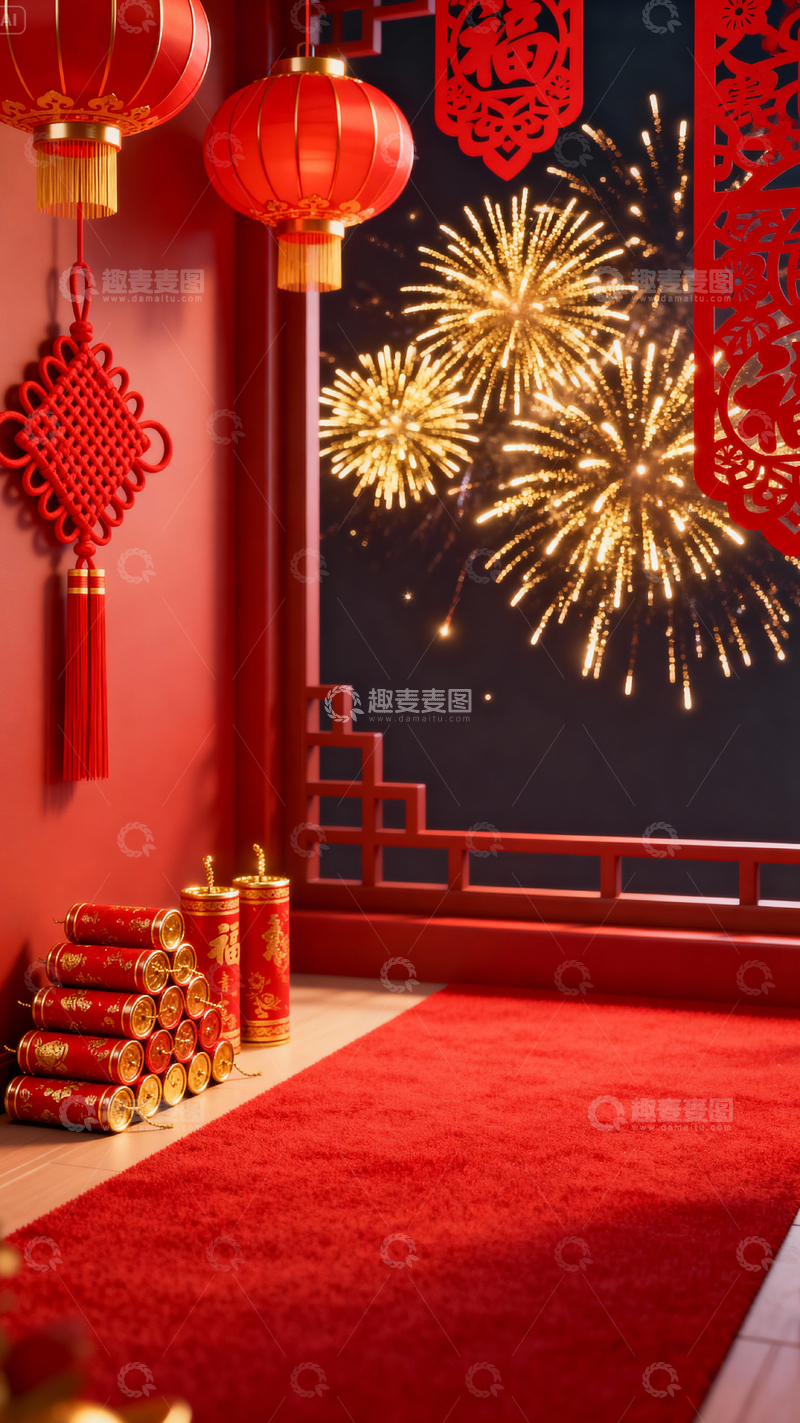 高清大图下载【趣麦麦图】新年元旦春节背景_竖屏047