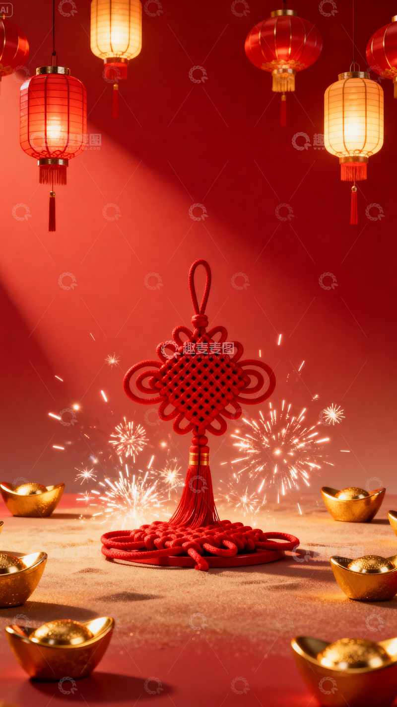 高清大图下载【趣麦麦图】新年元旦春节背景_竖屏044