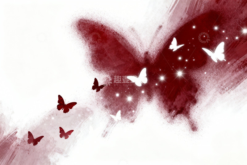 高清大图下载【趣麦麦图】蝴蝶迷幻治愈插画1