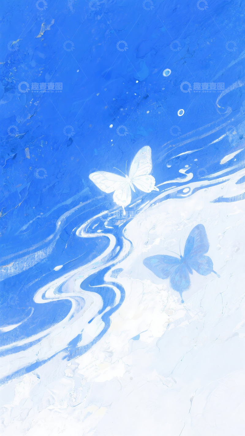 高清大图下载【趣麦麦图】蝴蝶迷幻治愈插画13