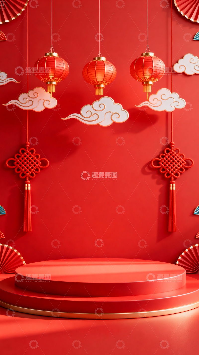 高清大图下载【趣麦麦图】新年元旦春节背景_竖屏038