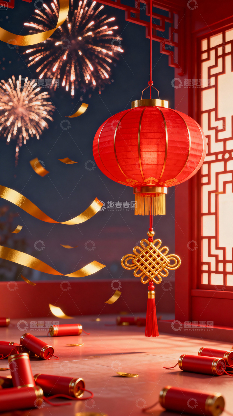 高清大图下载【趣麦麦图】 新年元旦春节背景_竖屏068