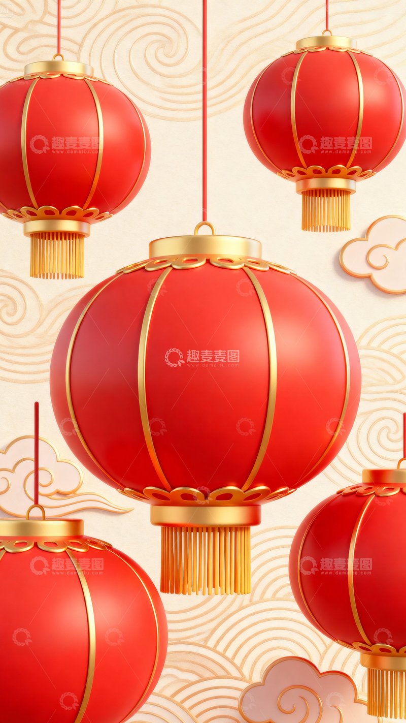 高清大图下载【趣麦麦图】 新年元旦春节背景_竖屏063