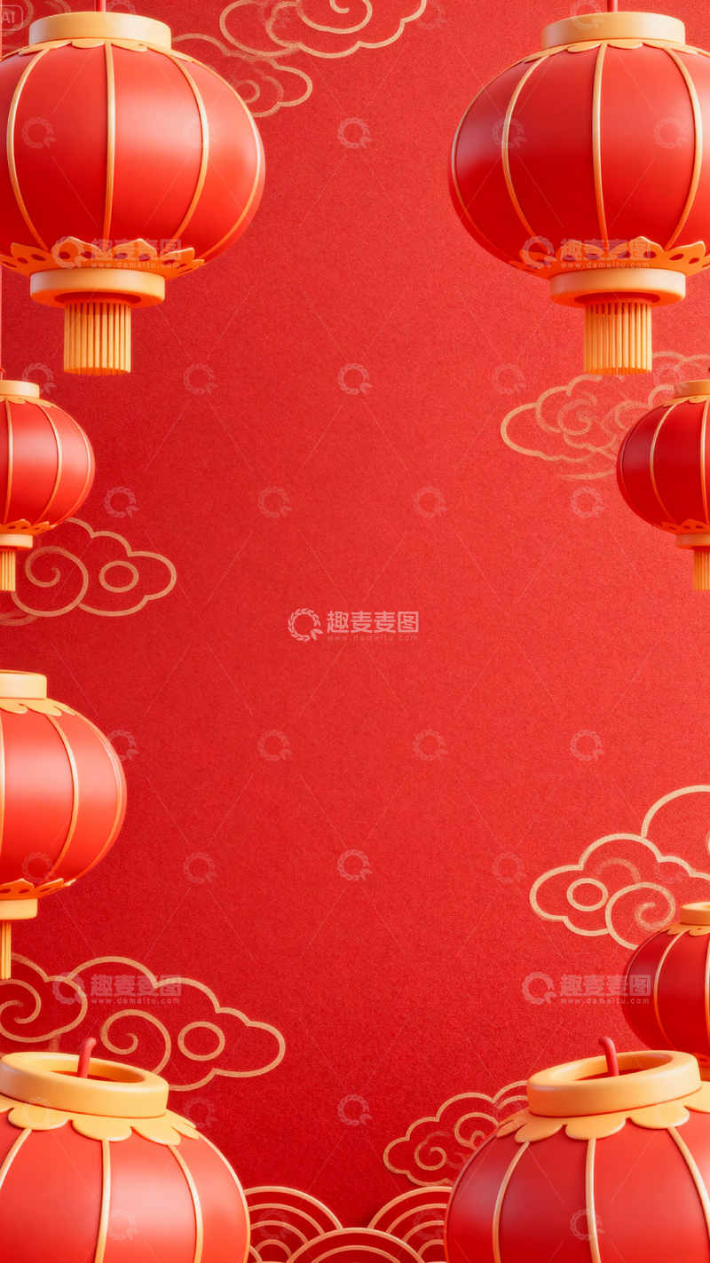 高清大图下载【趣麦麦图】新年元旦春节背景_竖屏057