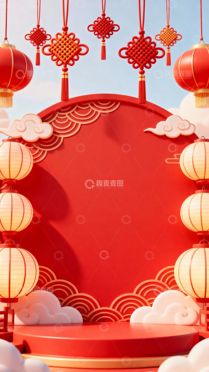 高清大图下载【趣麦麦图】新年元旦春节背景_竖屏097