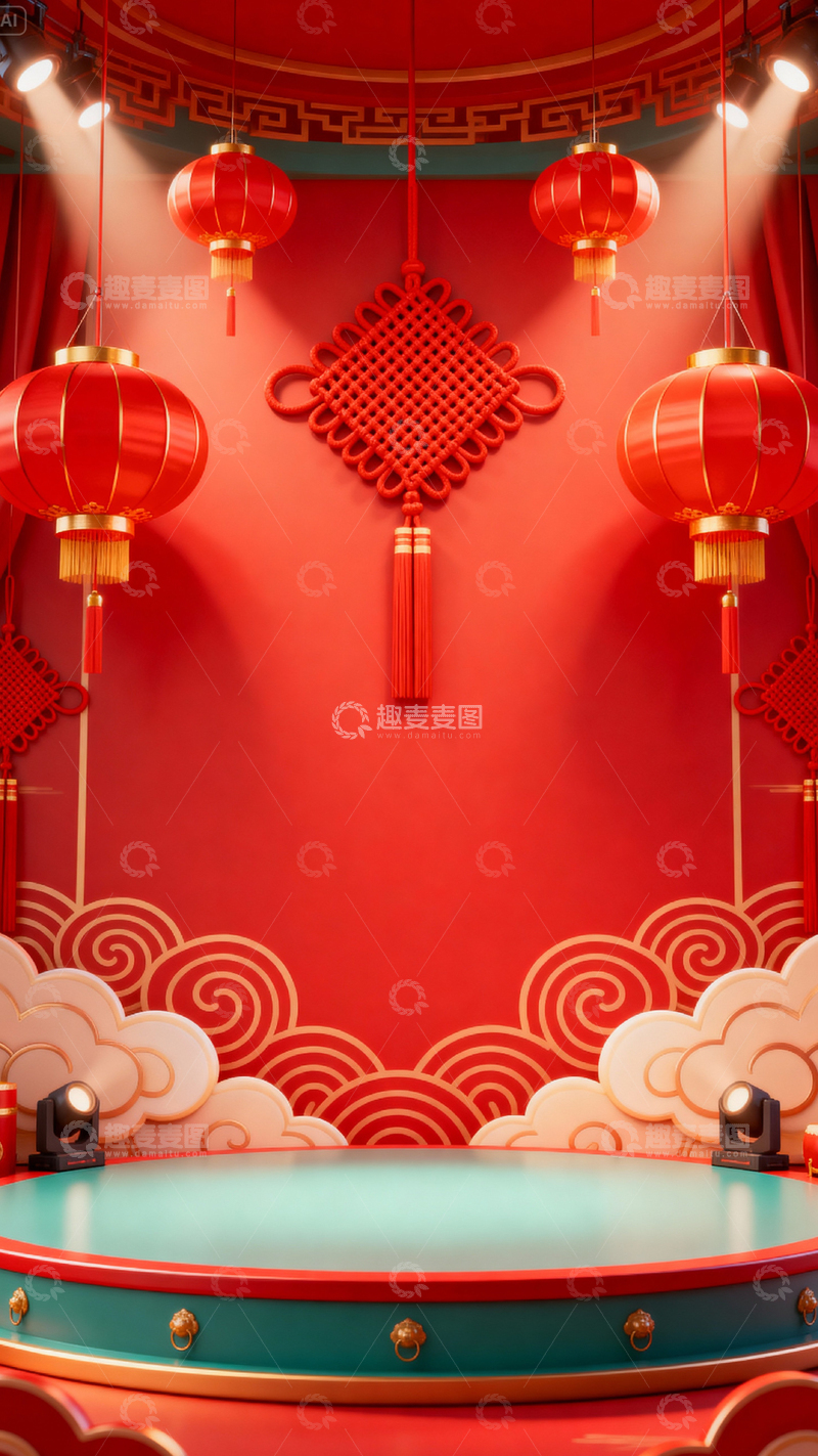 高清大图下载【趣麦麦图】新年元旦春节背景_竖屏053