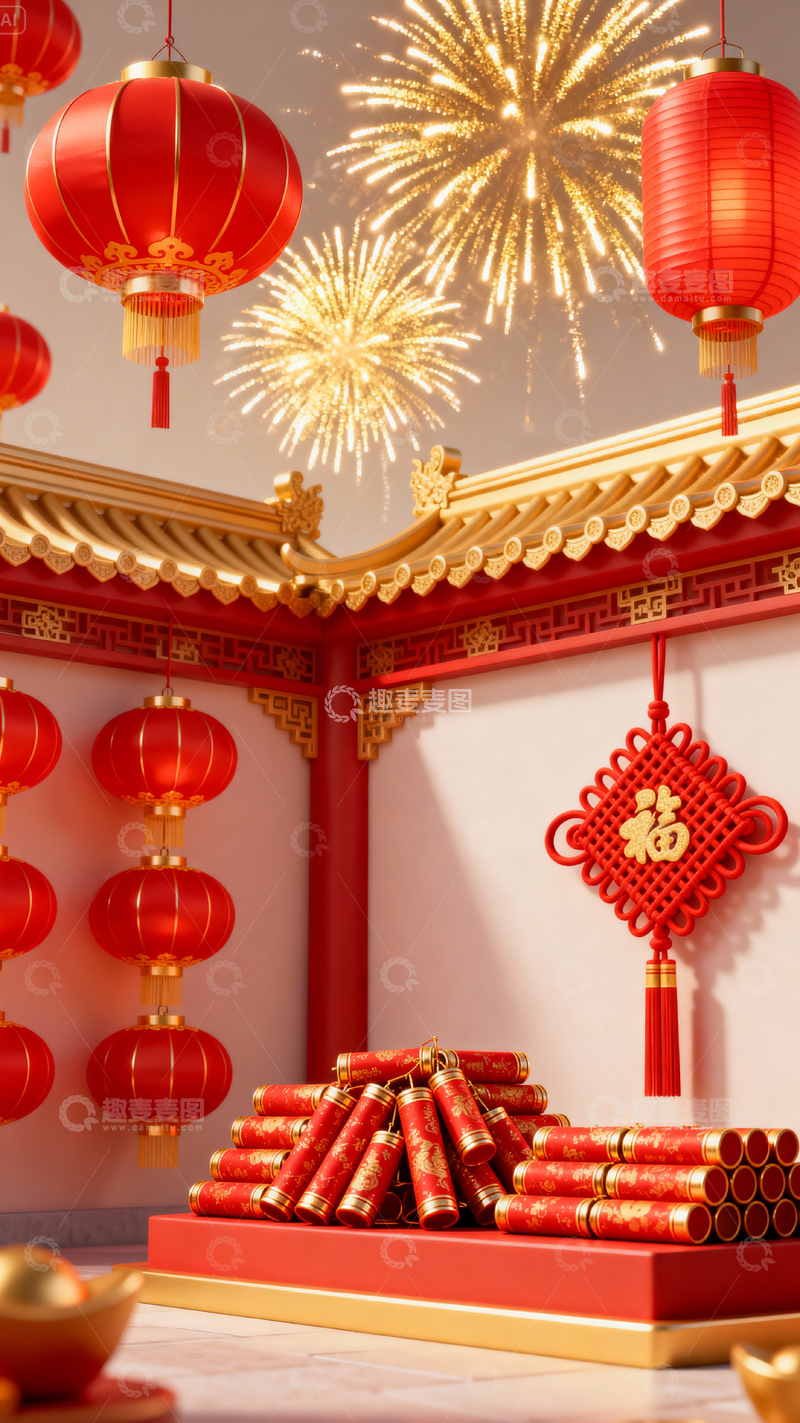 高清大图下载【趣麦麦图】 新年元旦春节背景_竖屏061